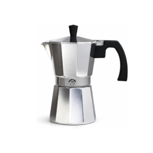 Cafetera italiana de Break café con diseño clásico sobre fondo blanco